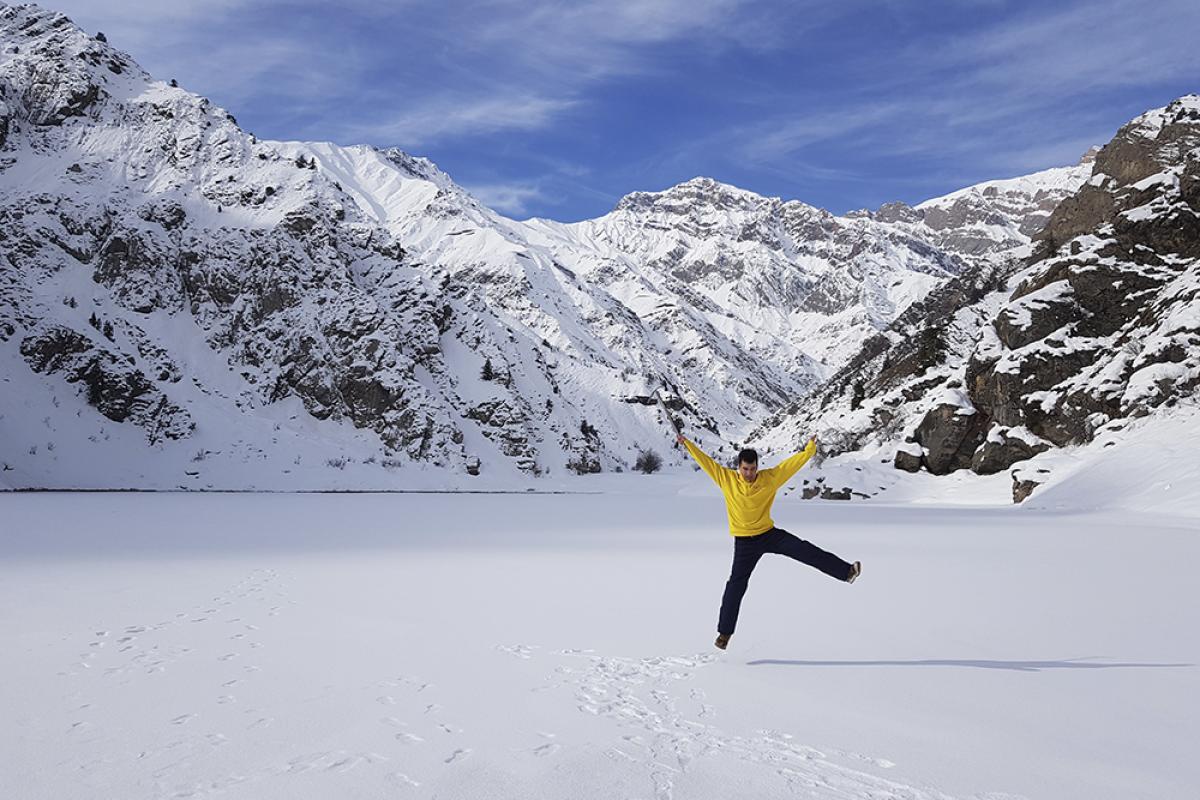 нефритовое озеро зимой